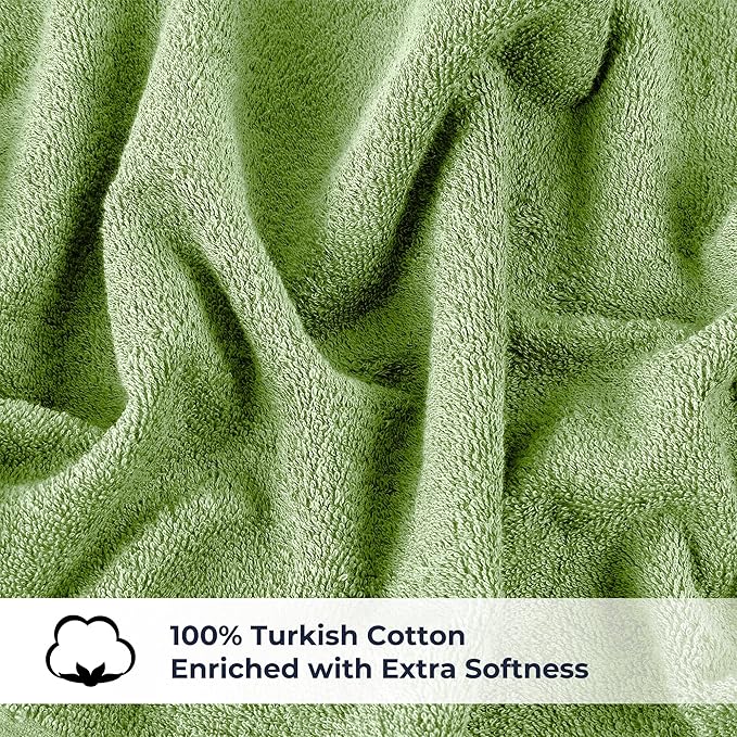NUKURA 12” x 40” Gym Sweat Towel, 450 GSM, 100% Cotton, High Absorbency, Extra Soft & Quick Dry Workout, Yoga & Fitness Neck Towel – Sage Green