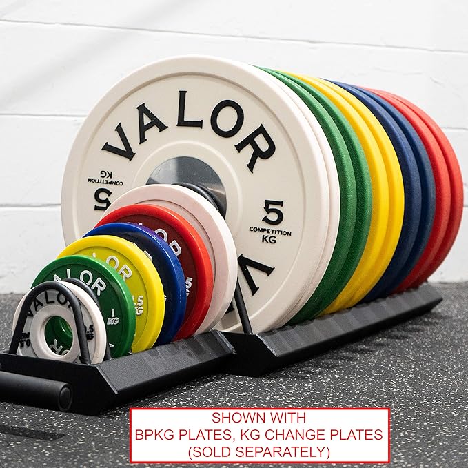 Valor Fitness Portable Bumper Plate Storage Rack – Horizontal Floor Storage with Wheels up to 16 Plates - Home Gym Organization
